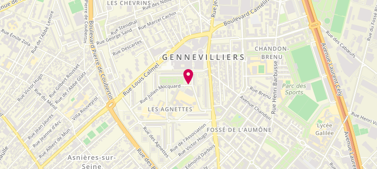 Plan de Centre de PMI de Gennevilliers - Le Luth, 21 Rue Julien Mocquard, 92230 Gennevilliers