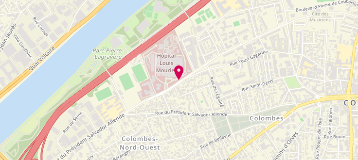 Plan de Point d’accueil PMI de Colombes - Hôpital Louis Mourier, 178 Rue des Renouillers, 92700 Colombes