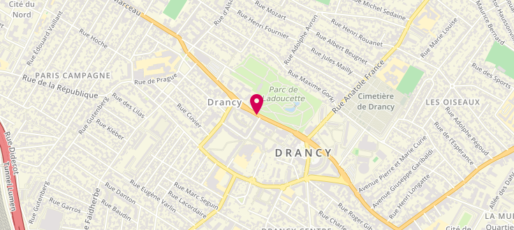 Plan de Centre de PMI de Drancy - Parc, 75 rue Sadi Carnot, 93700 Drancy
