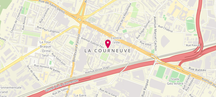 Plan de Centre de PMI de la Courneuve - République, 48-50, rue de la République, 93120 La Courneuve