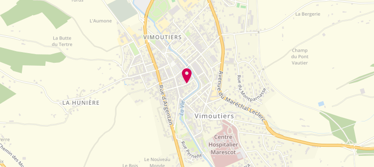 Plan de Centre de Protection Maternelle et Infantile de Vimoutiers, 2 rue Eugène Lecoeur, 61120 Vimoutiers
