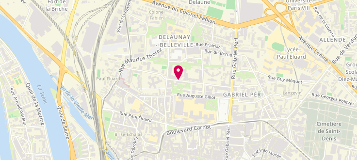 Plan de Centre de PMI de Saint-Denis - Les moulins, 40 Rue Auguste Poullain, 93200 Saint-Denis