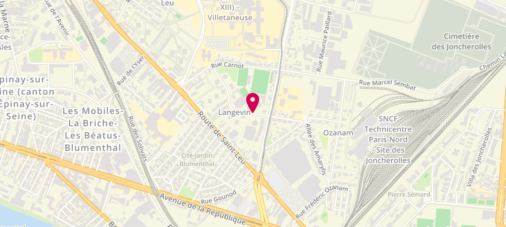 Plan de Centre de PMI de Villetaneuse - Langevin, 3 Rue Paul-Langevin, 93430 Villetaneuse
