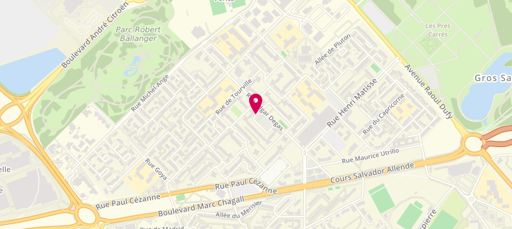 Plan de Centre de PMI d'Aulnay-sous-Bois - Tourville, 51, rue Edgar Degas, 93600 Aulnay-sous-Bois