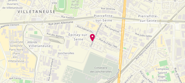 Plan de Centre de PMI de Pierrefitte-sur-Seine - Joncherolles, 45, Chemin des Joncherolles, 93380 Pierrefitte-sur-Seine