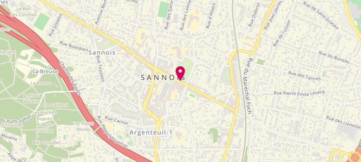 Plan de Centre de PMI de Sannois Centre Ville, 46 Boulevard Charles-De-Gaulle<br />
Protection Maternelle et Infantile Centre Ville, 95110 Sannois