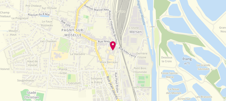 Plan de Point d’accueil PMI de Pagny-sur-Moselle, Résidence du Dr Jean-Claude<br />
28 Rue de Nivoy, 54530 Pagny-sur-Moselle