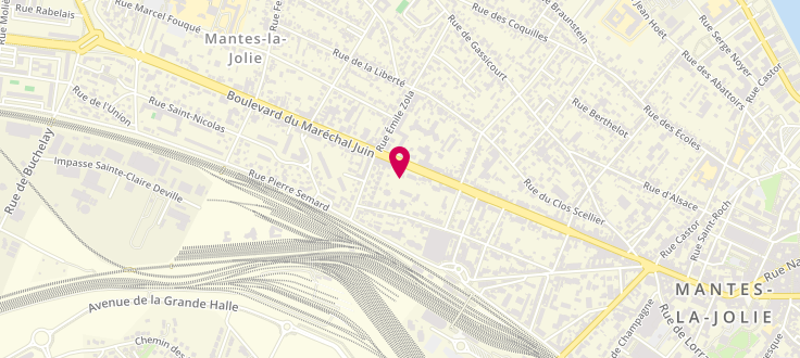 Plan de Centre de PMI de Mantes-la-Jolie, 8 quater avenue de la division Leclerc, 78200 Mantes-la-Jolie