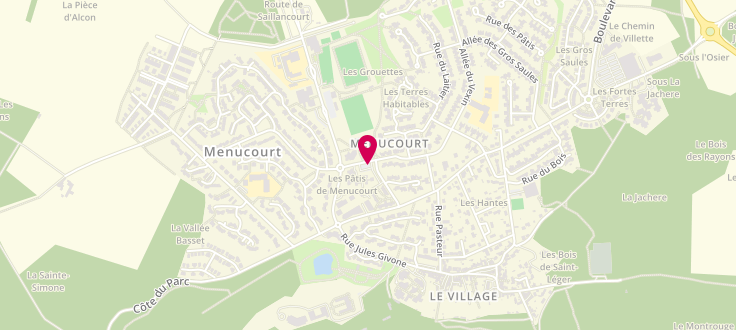 Plan de Centre de PMI de Menucourt, 7 Rue Georges-Brassens, 95180 Menucourt