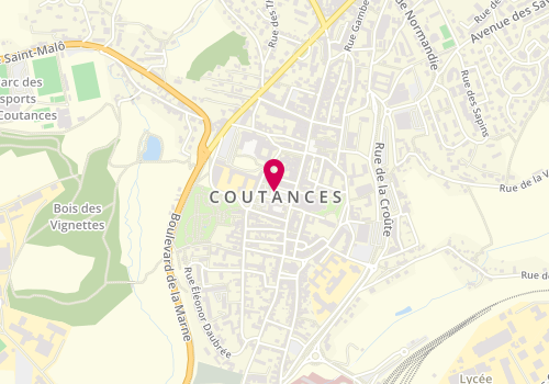 Plan de Bus France services de Coutances Mer et Bocage, Place du Parvis Notre Dame, 50200 Coutances