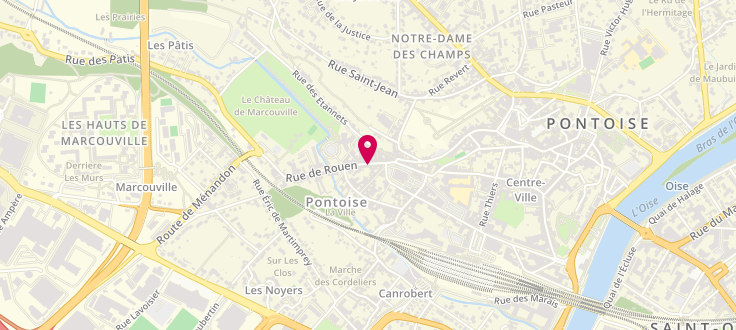 Plan de Centre de PMI de Pontoise rue de Rouen, 7 Rue de Rouen, 95300 Pontoise