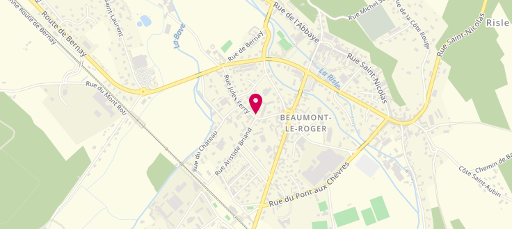 Plan de Centre médico-social de Beaumont-le-Roger, 14 rue jules ferry, 27170 Beaumont-le-Roger