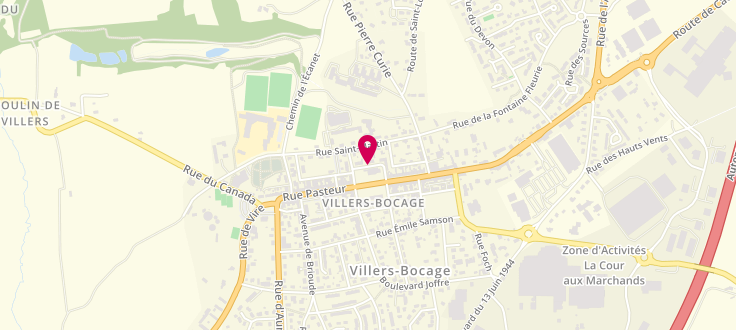 Plan de Centre de PMI de Villers-Bocage, Place du Général-De-Gaulle, 14310 Villers-Bocage