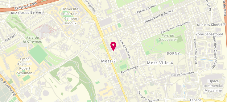 Plan de Centre Médico-Social de Metz - Limousin, 3 Rue du Limousin, 57070 Metz