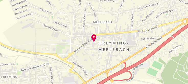 Plan de Consultation de Pédiatrie Préventive de Freyming-Merlebach, Espace Condorcet<br />
Rue du Pensionnat, 57800 Freyming-Merlebach