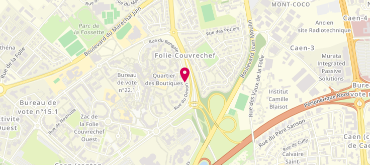 Plan de Centre médico-social de Caen - Folie Couvrechef, 29, rue du Devon, 14000 Caen
