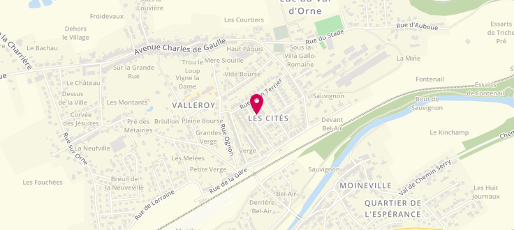 Plan de Point d’accueil PMI de Valleroy, Mairie<br />
7 Place de la Mairie, 54910 Valleroy
