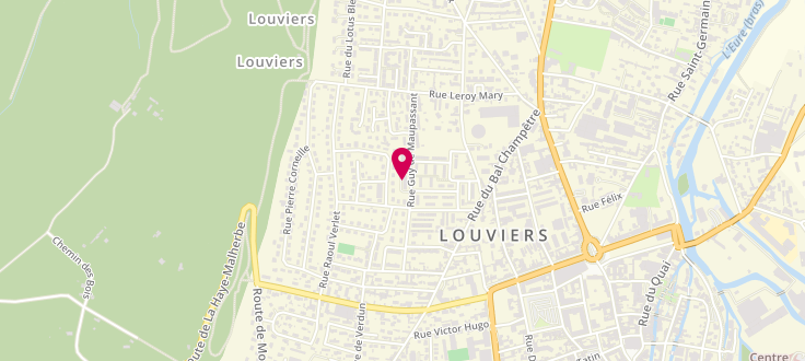 Plan de Centre Médico-Social de Louviers, 26 Rue Guy-De-Maupassant<br />
Immeuble Dordogne, 27400 Louviers