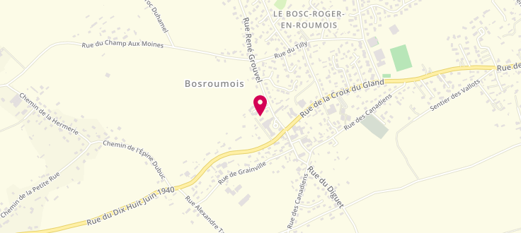 Plan de Centre médico-social de Bosroumois, 1 rue René Grouvel, 27670 Le Bosc-Roger-en-Roumois