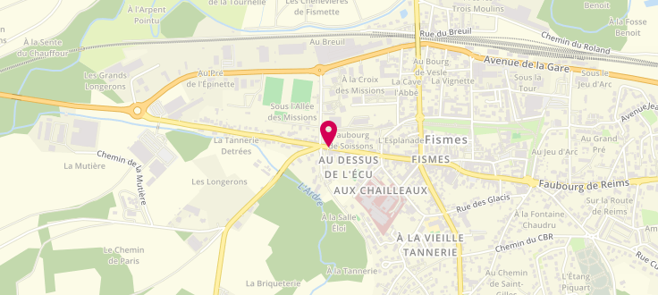 Plan de Circonscription de la Solidarité Départementale de Fismes, Circonscription de la Solidarité Départementale<br />
15 Faubourg de Soissons, 51170 Fismes