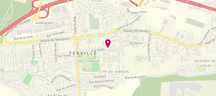 Plan de Centre Médico-Social de Terville, 47, Rue Haute, 57180 Terville