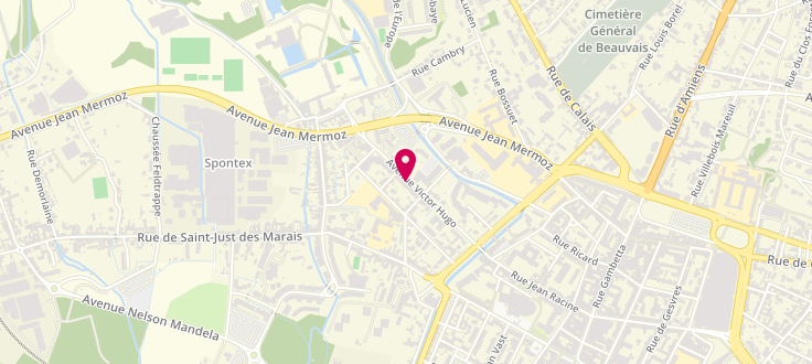 Plan de Centre de PMI de Beauvais - Victor-Hugo, Pmi Beauvais Victor-Hugo<br />
69 Avenue Victor-Hugo, 60000 Beauvais