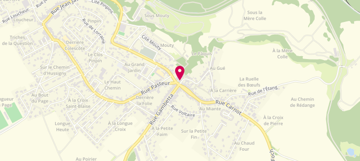 Plan de Point d’accueil PMI d'Hussigny-Godbrange, Mairie<br />
1 Rue Maréchal-Foch, 54590 Hussigny-Godbrange