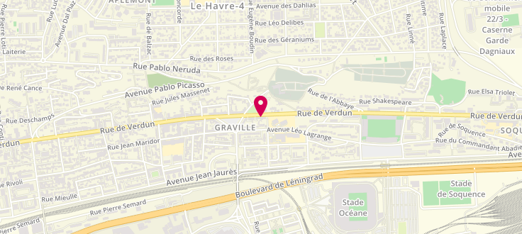 Plan de Centre Médico-Social du Havre - Graville, 214 Rue de Verdun<br />
Centre Médico-Social, 76600 Le Havre