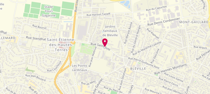 Plan de Centre Médico-Social du Havre - Bleville, 76 Rue Saint-Just<br />
Centre Médico-Social, 76620 Le Havre