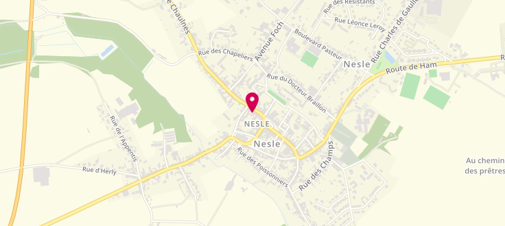 Plan de Centre médico-social de Nesle, 23, rue Saint-Nicolas, 80190 Nesle