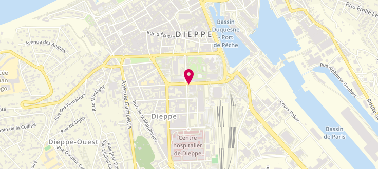 Plan de Centre Médico-Social de Dieppe - Ouest, 5/7 Boulevard Georges Clemenceau, 76200 Dieppe