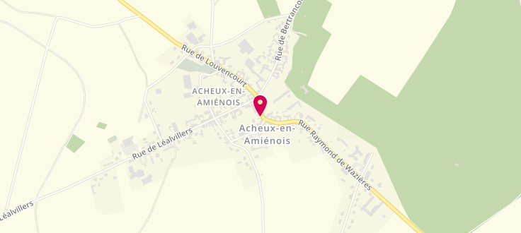 Plan de Centre médico-social d'Acheux en Amiénois, 37, rue Raymond de Wazières, 80560 Acheux-en-Amiénois