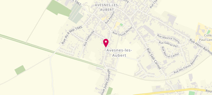 Plan de Centre de PMI de Avesnes-Les-Aubert- Solesmes, 25 Rue Paul Vaillant Coutourier, 59129 Avesnes-les-Aubert