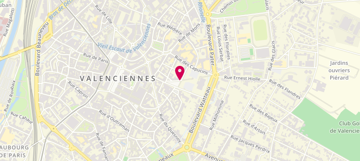 Plan de Centre de PMI de Valenciennes, 13 Place Verte, 59322 Valenciennes