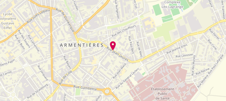 Plan de Unité territoriale de prévention et d'action sociale d'Armentières, 31 Rue Jean-Jaurès, 59280 Armentières