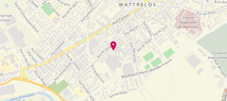 Plan de Centre de PMI de Wattrelos - Leers, 27 Rue de Stalingrad, 59393 Wattrelos