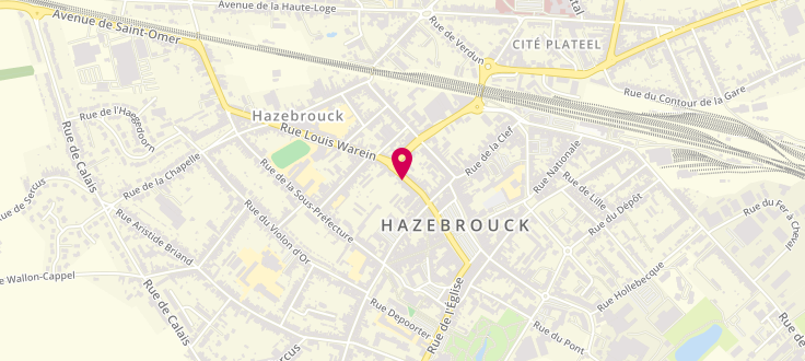 Plan de Centre de PMI de Hazebrouck, 19 Rue Warein, 59222 Hazebrouck
