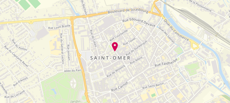Plan de Maison du Département Solidarité de Saint-Omer, Maison du Département Solidarité<br />
16 Rue Saint Sépulcre<br />
Centre Administratif Saint-Louis, 62500 Saint-Omer