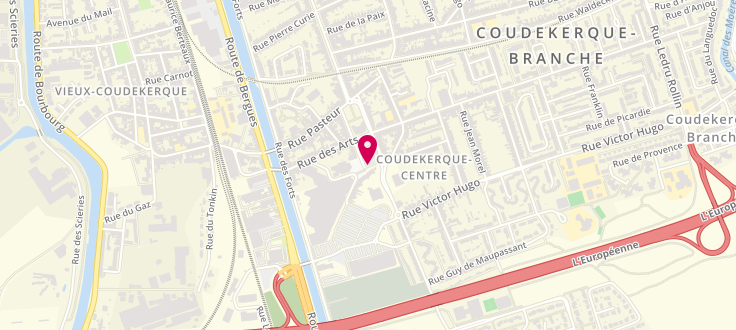 Plan de Centre de PMI de Bergues - Coudekerque, 10 Place de la Convention, 59412 Coudekerque-Branche