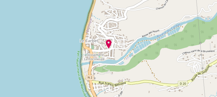 Plan de Centre de PMI du Carbet - Nord Caraïbes I, Villa Domerge<br />
Quartier Lajus, 97221 Le Carbet