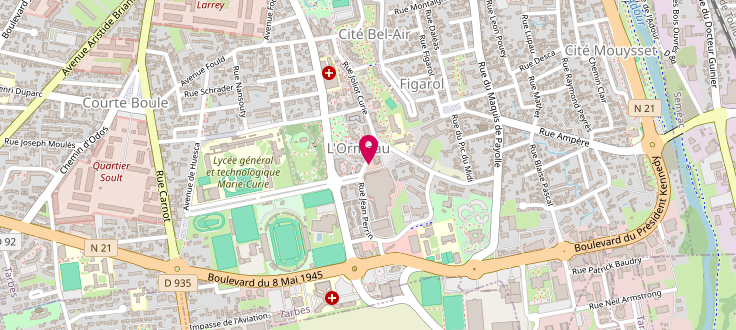 Plan de Bus France services de l’UDAF, Rue Louis de Broglie, 65000 Tarbes