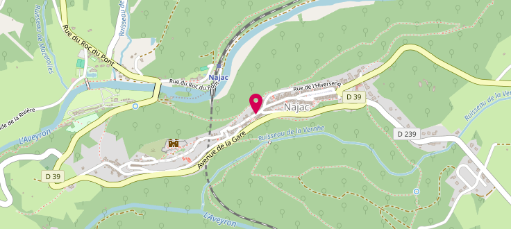 Plan de Point d'accueil PMI de Najac, Mairie<br />
Rue Bourget, 12270 Najac