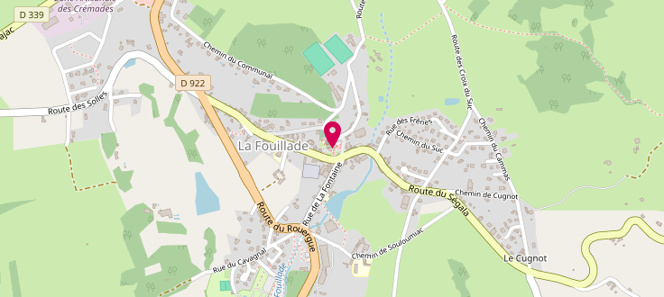 Plan de Point d'accueil PMI de La Fouillade, Mairie<br />
Place de la Mairie, 12270 La Fouillade