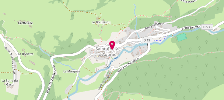Plan de Point d'accueil PMI de Saint-Chély-d'Aubrac, Mairie<br />
Place de la Mairie, 12470 Saint-Chély-d'Aubrac