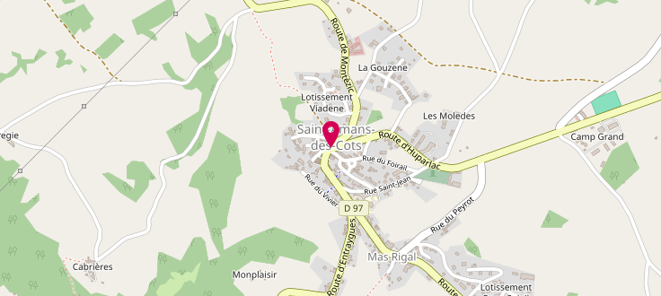 Plan de Point d'accueil PMI de Saint-Amans-des-Cots, Mairie<br />
Le Bourg, 12460 Saint-Amans-des-Cots