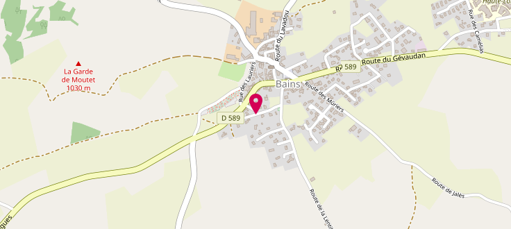 Plan de Point d'accueil PMI de Bains, Centre de vie<br />
Le bourg, 43370 Bains