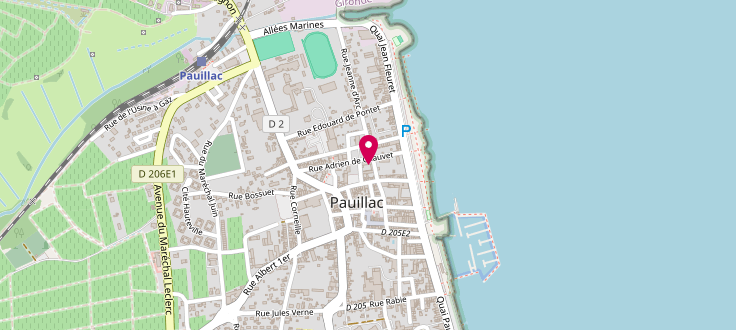 Plan de Point-justice de la Maison départementale de la solidarité et de l'Insertion (PMI) de Lesparre-Medoc, 5 Place du Maréchal de Lattre de Tassigny, 33250 Pauillac