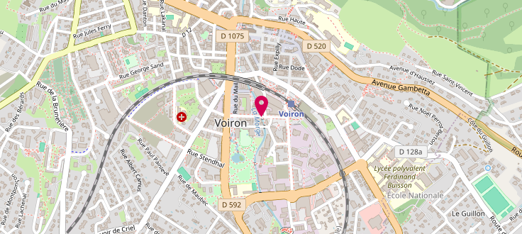 Plan de Maison de Territoire de Voironnais - Chartreuse, Centre médico social<br />
33 avenue François Mitterrand, 38500 Voiron