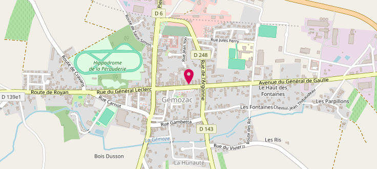 Plan de Centre médico-social de Gémozac, 17 rue Maréchal Foch, 17260 Gémozac