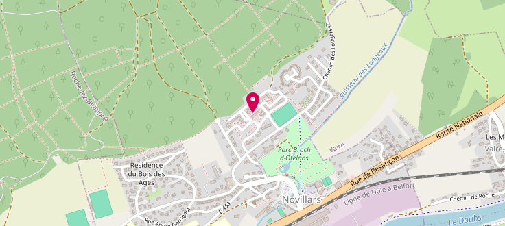 Plan de Centre Médico Social de Novillars, 2 Rue Louis Pasteur, 25220 Novillars